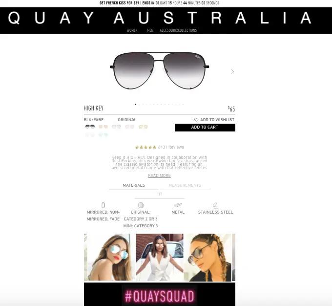 Quay Australia UGC example