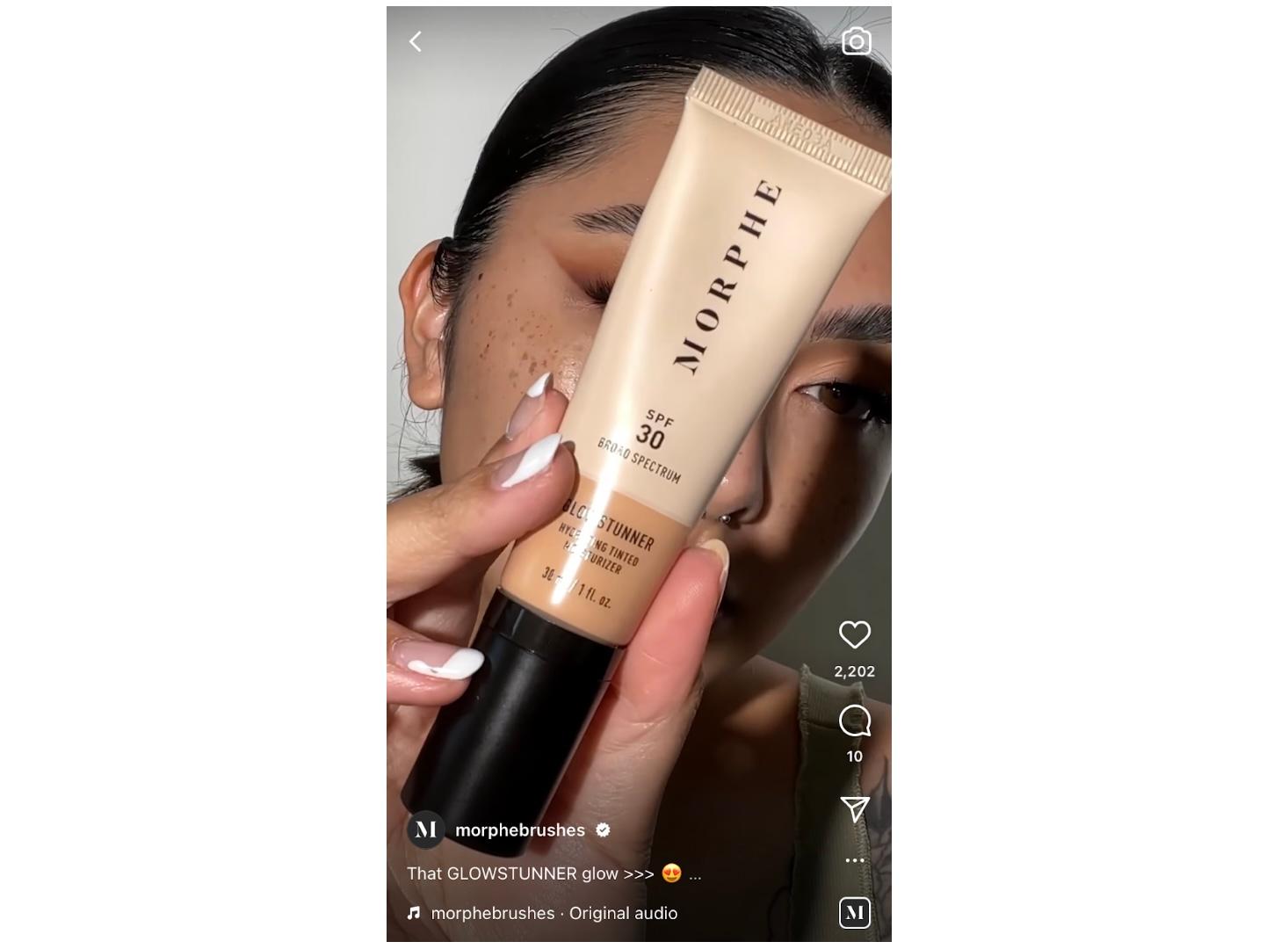 Morphe Instagram Reel video example